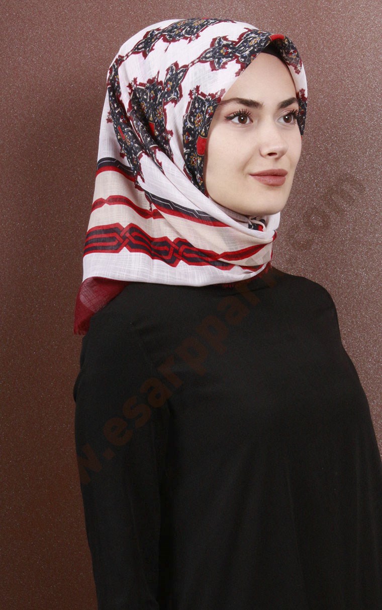 Fileli Coton Eşarp 1734-2