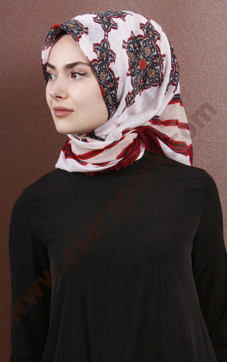 Fileli Coton Eşarp 1734-2
