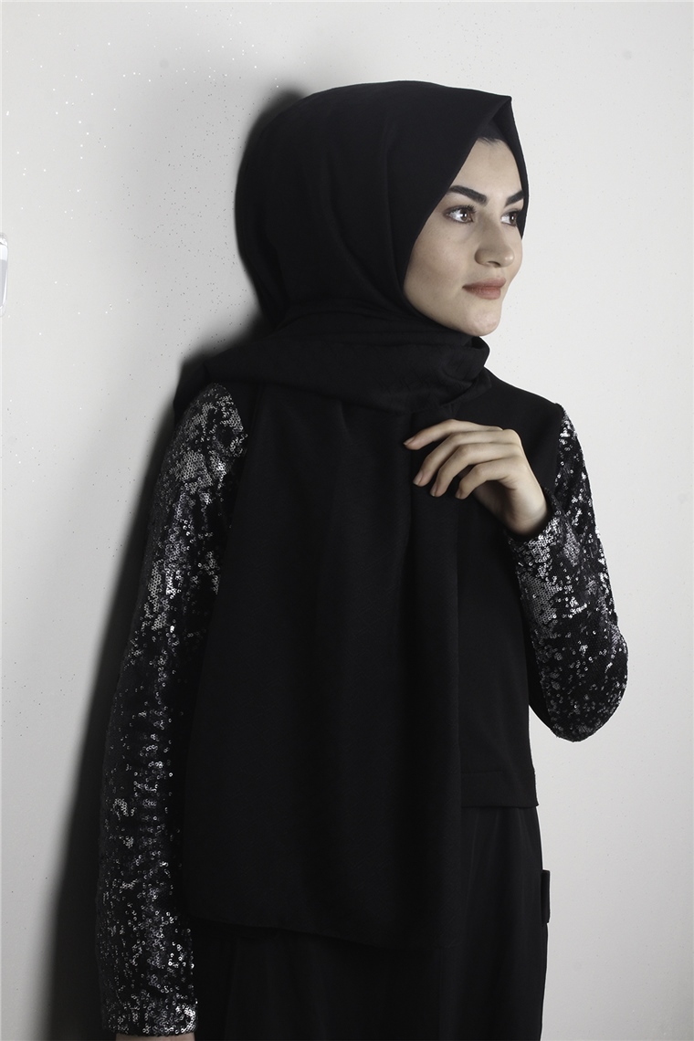 Fresh Coton Şal 1496-3 Siyah