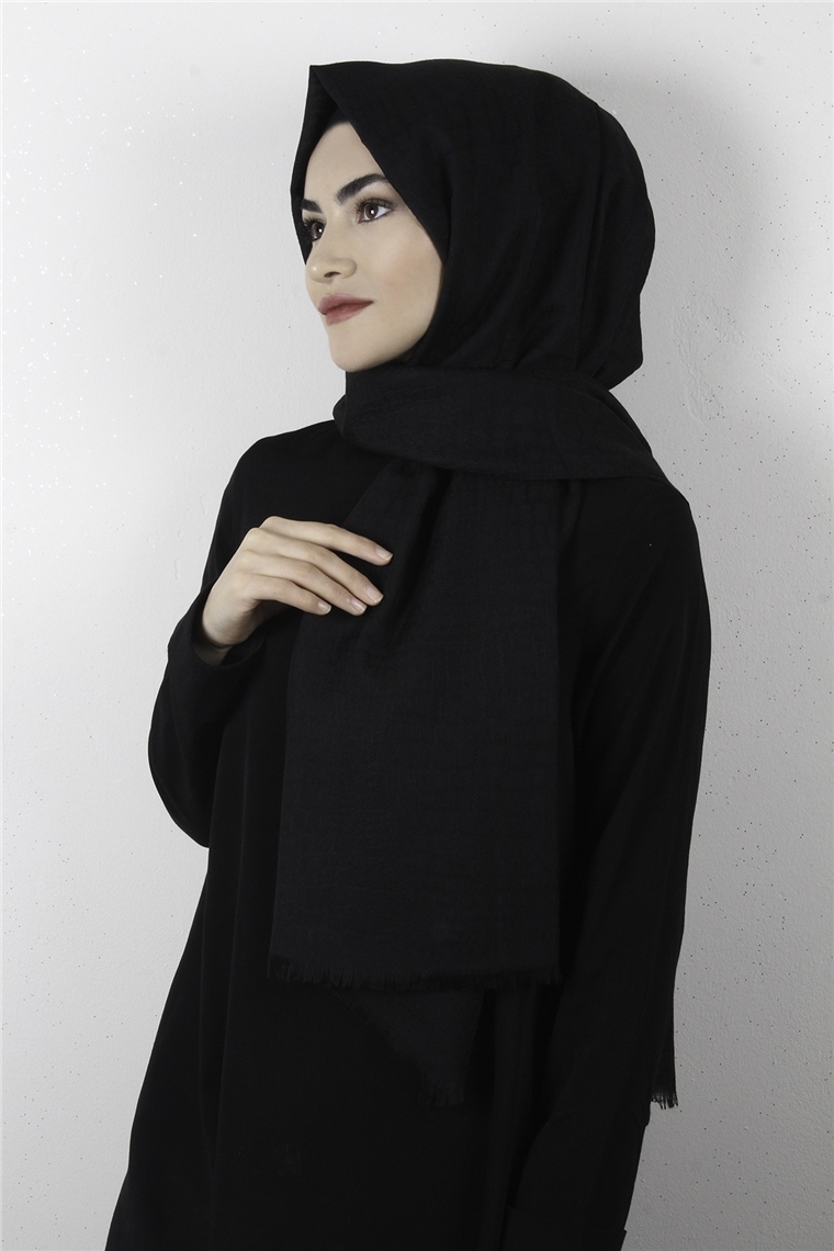Fresh Coton Şal 1499-13 Siyah