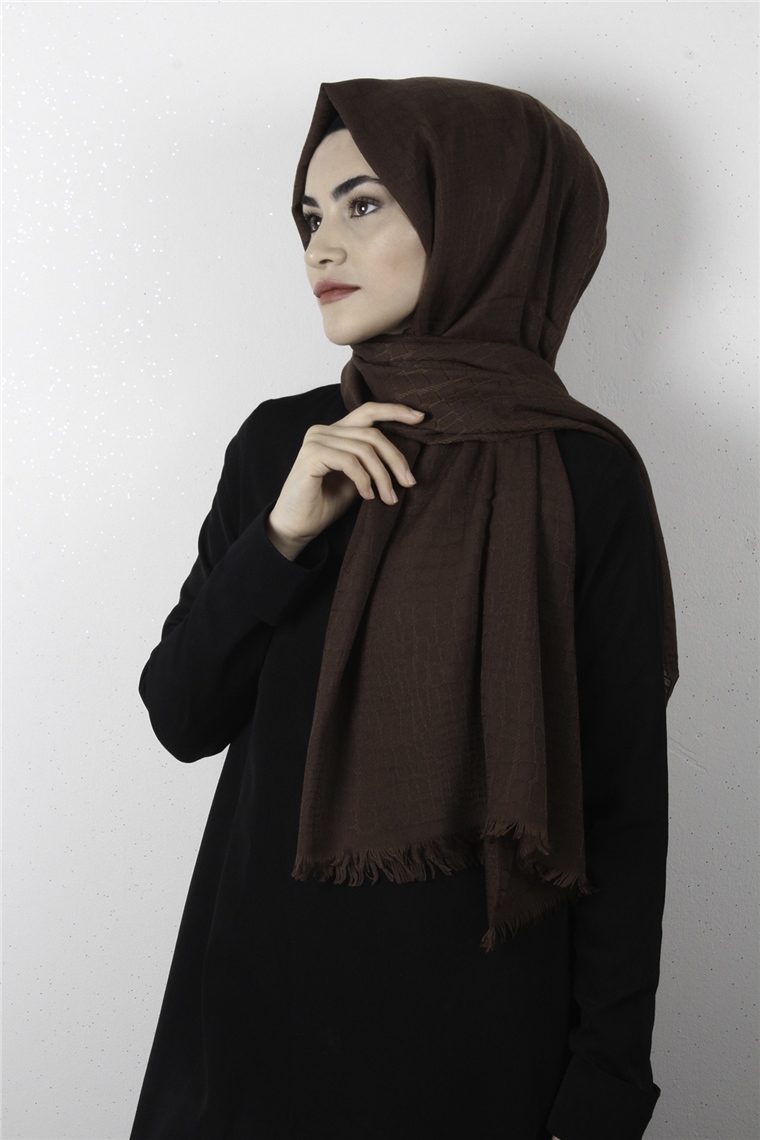 Fresh Coton Şal 1499-8 Kahverengi