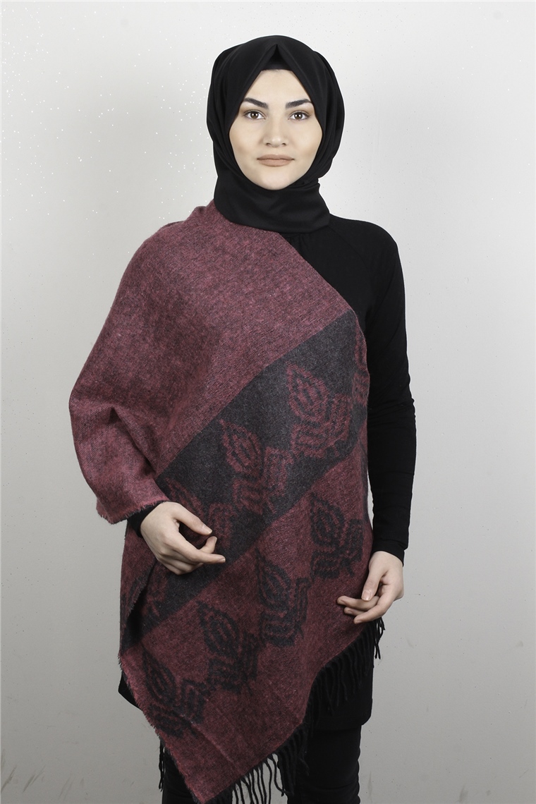 Geniş Omuz Şalı 5220-69 Pembe