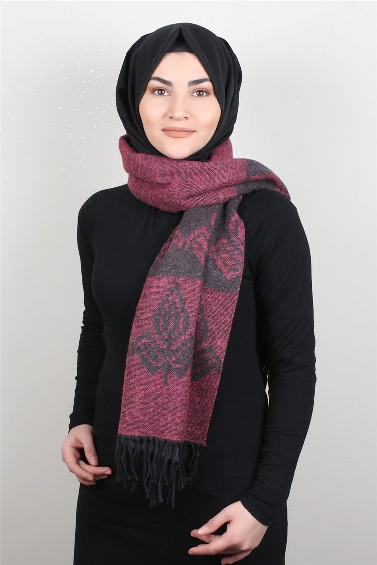 Geniş Omuz Şalı 5220-69 Pembe