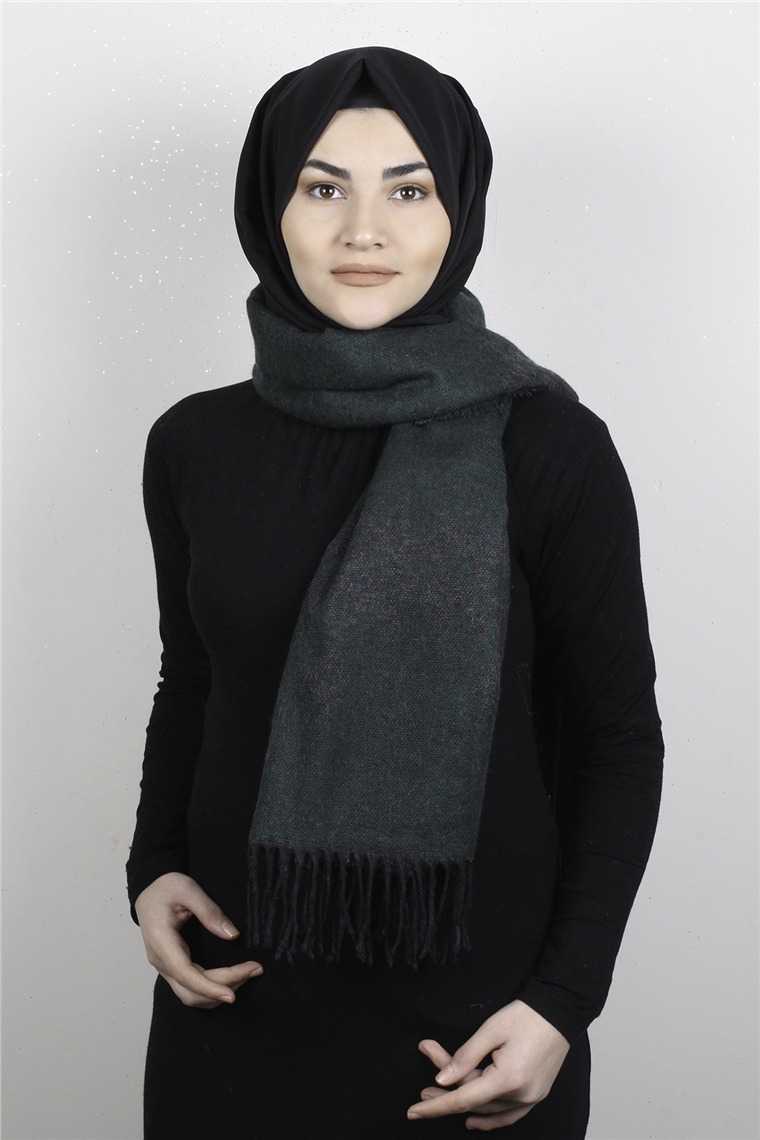 Geniş Omuz Şalı 5220-74 Yeşil