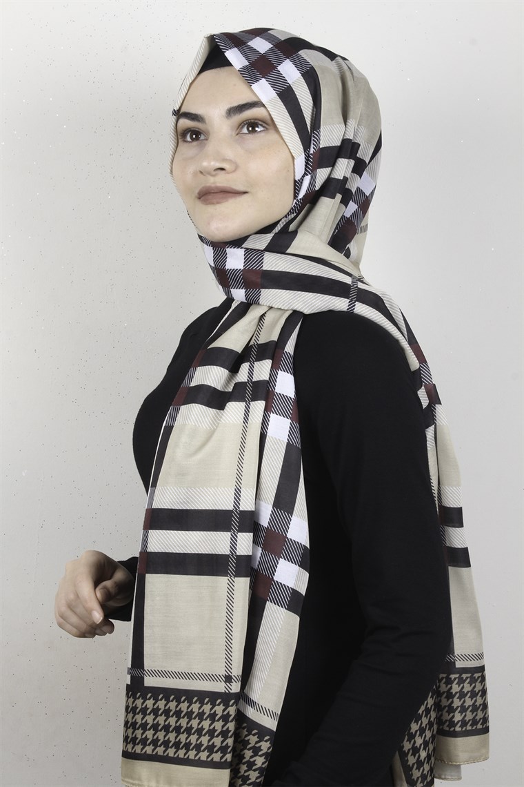 Gloria Soft Şal 2733-4 Ekose Gold