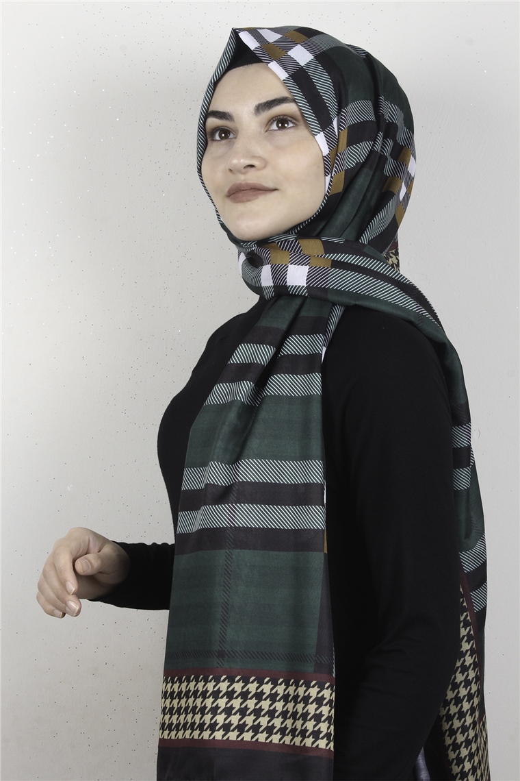 Gloria Soft Şal 2733-5 Ekose Yeşil 