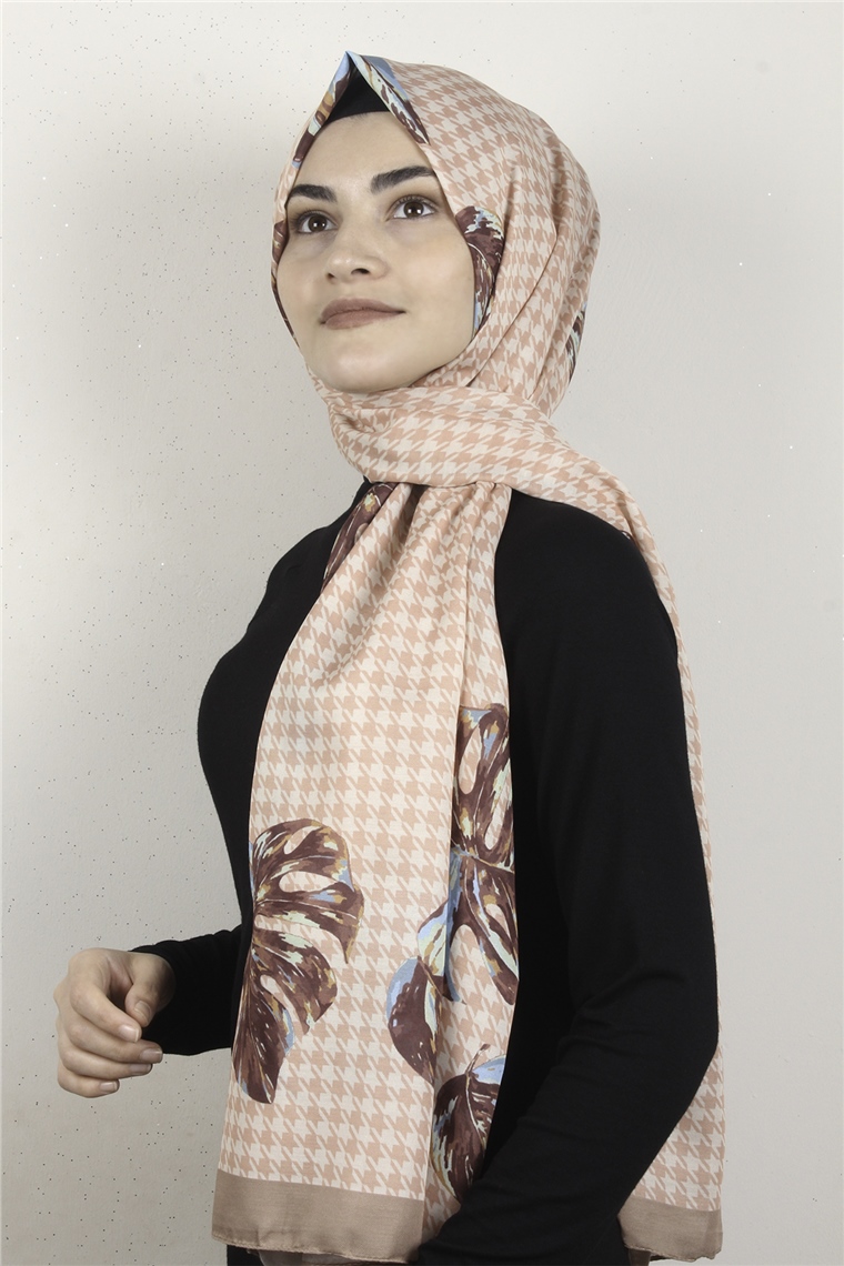 Gloria Soft Şal 2736-4 Kaz Ayağı Pastel Pembe