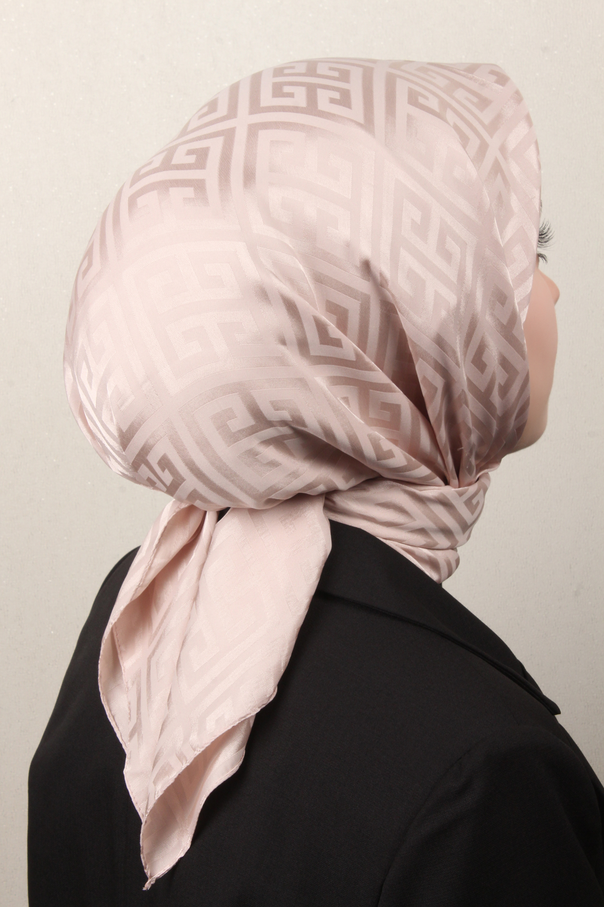 Golden Jakar Eşarp Grift Desen 4118-10 Açık Pudra