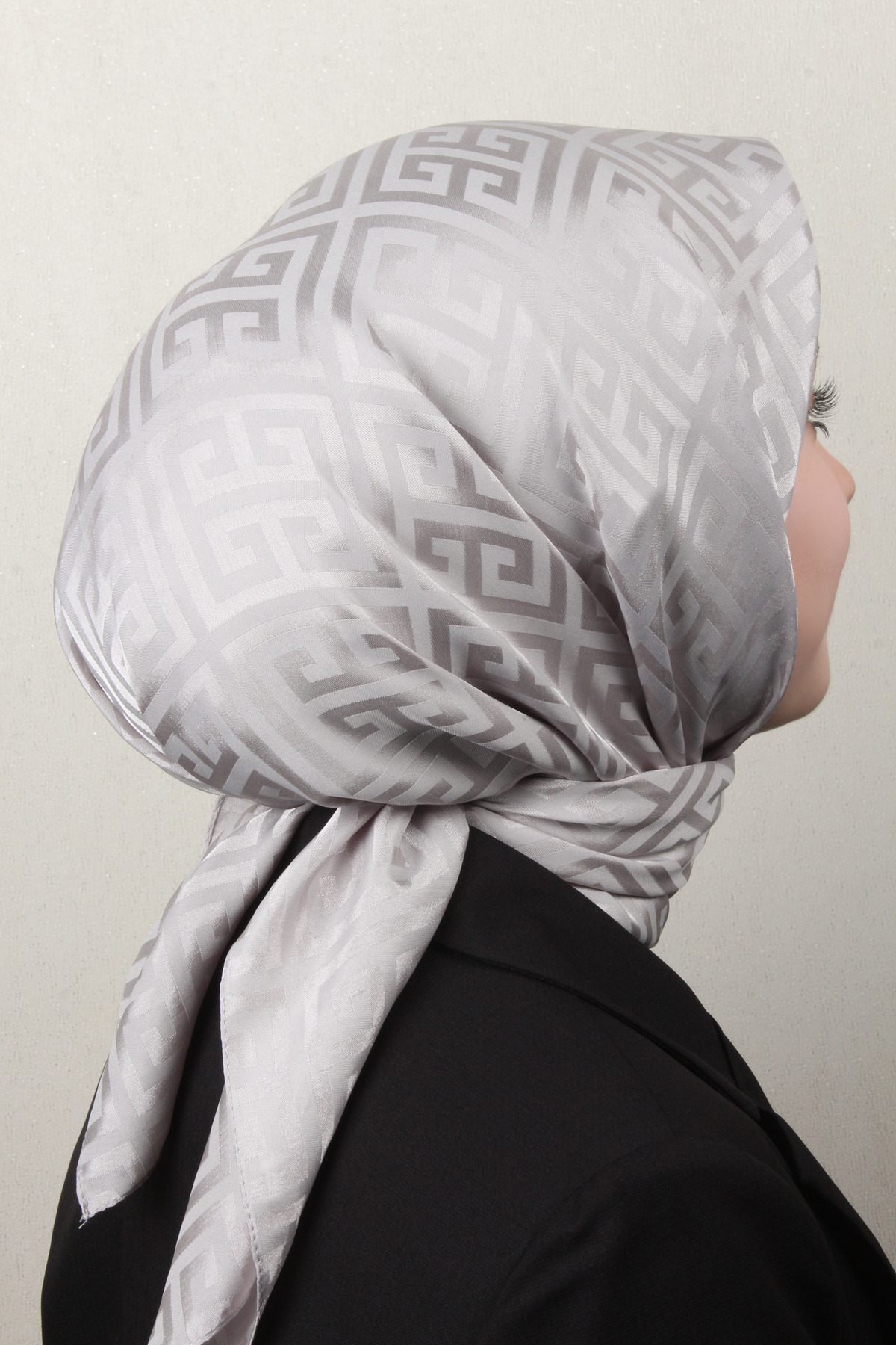 Golden Jakar Eşarp Grift Desen 4118-12 Gümüş