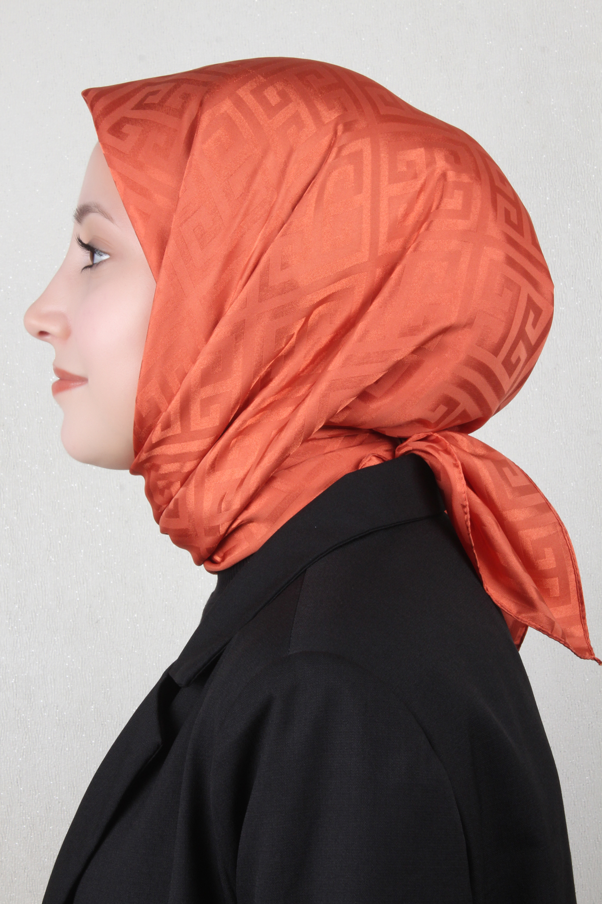 Golden Jakar Eşarp Grift Desen 4118-13 Kiremit