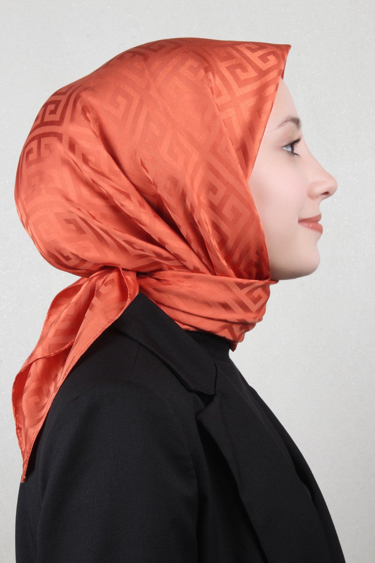 Golden Jakar Eşarp Grift Desen 4118-13 Kiremit