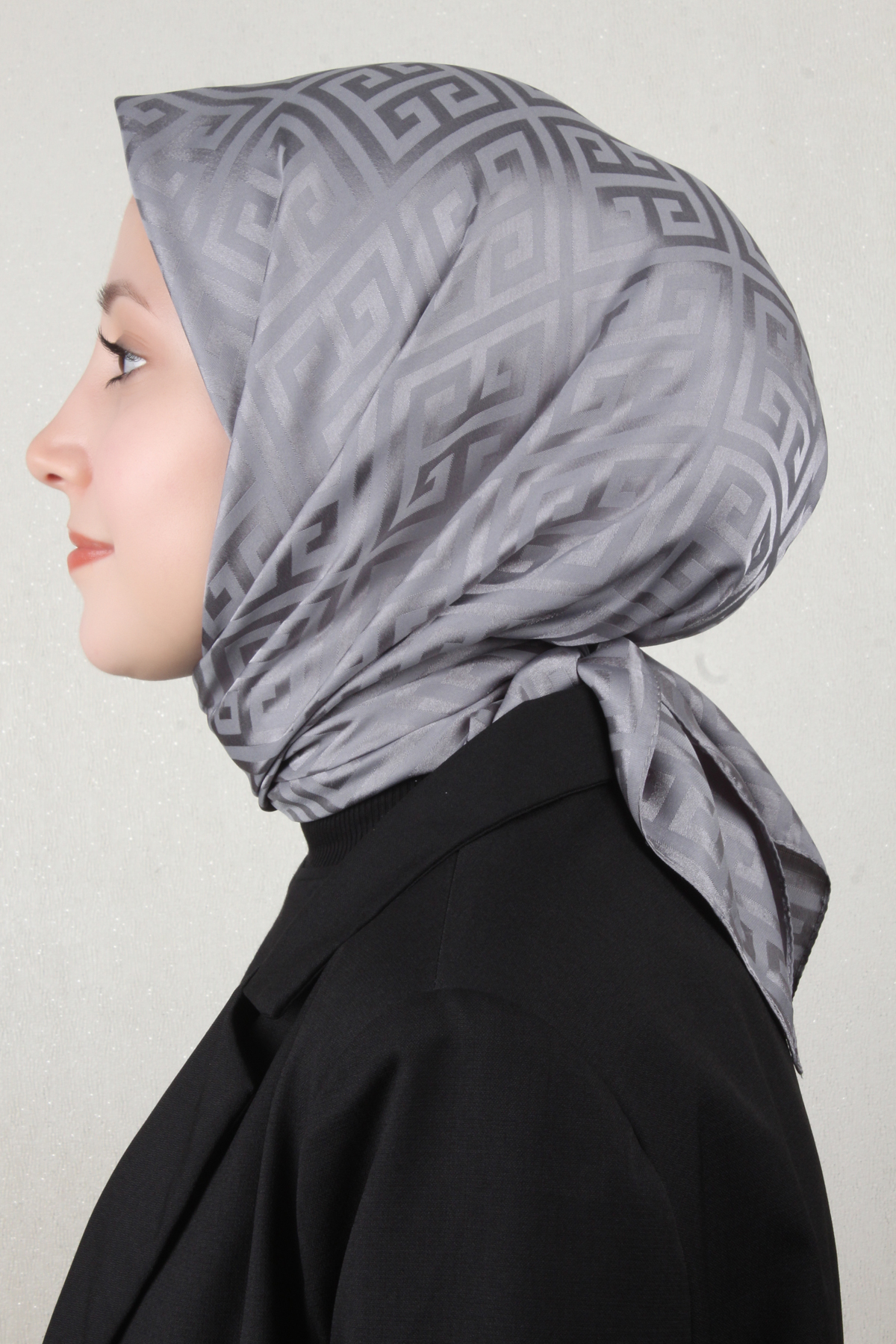 Golden Jakar Eşarp Grift Desen 4118-15 Gri