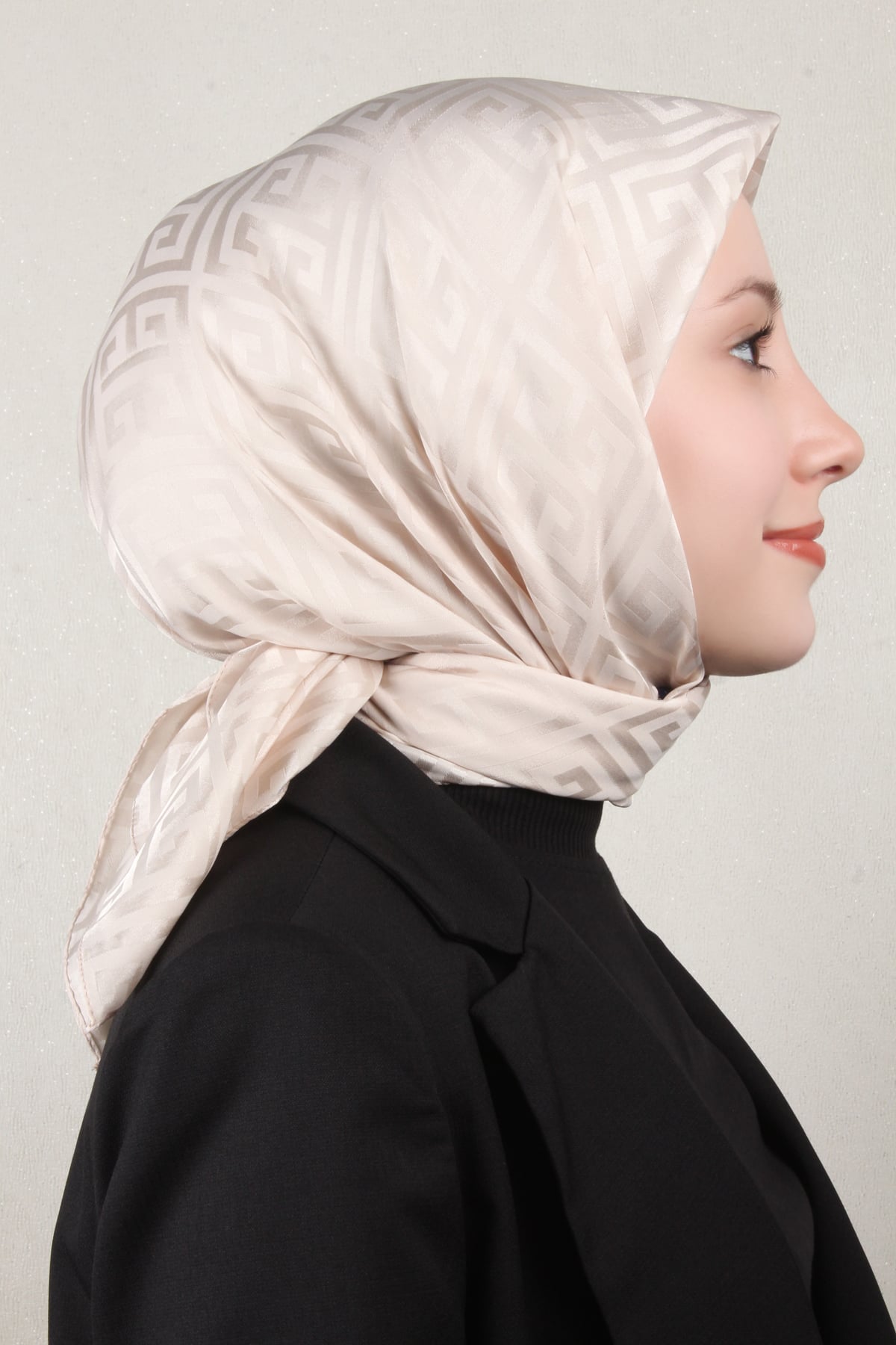 Golden Jakar Eşarp Grift Desen 4118-16 Krem