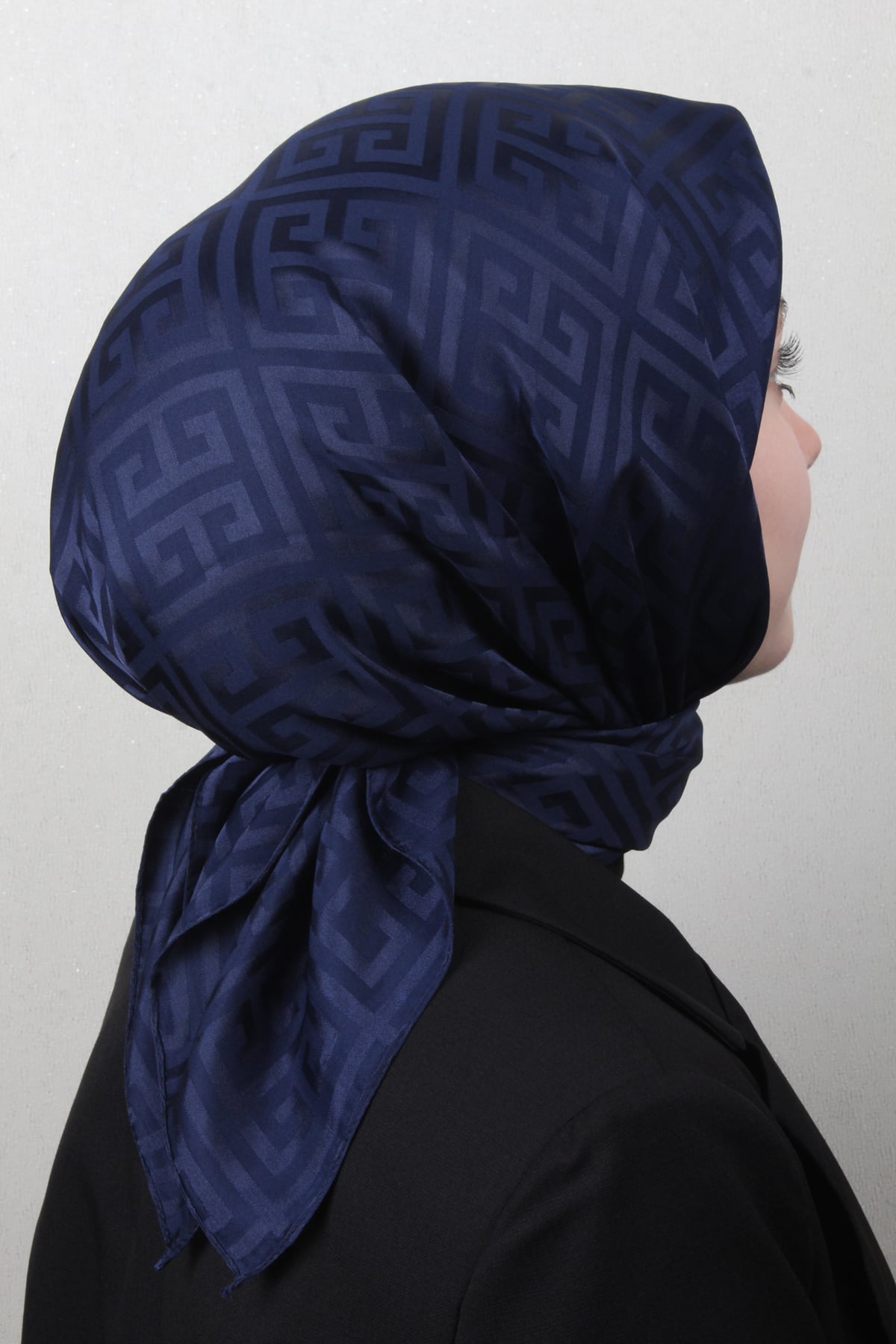 Golden Jakar Eşarp Grift Desen 4118-7 Lacivert