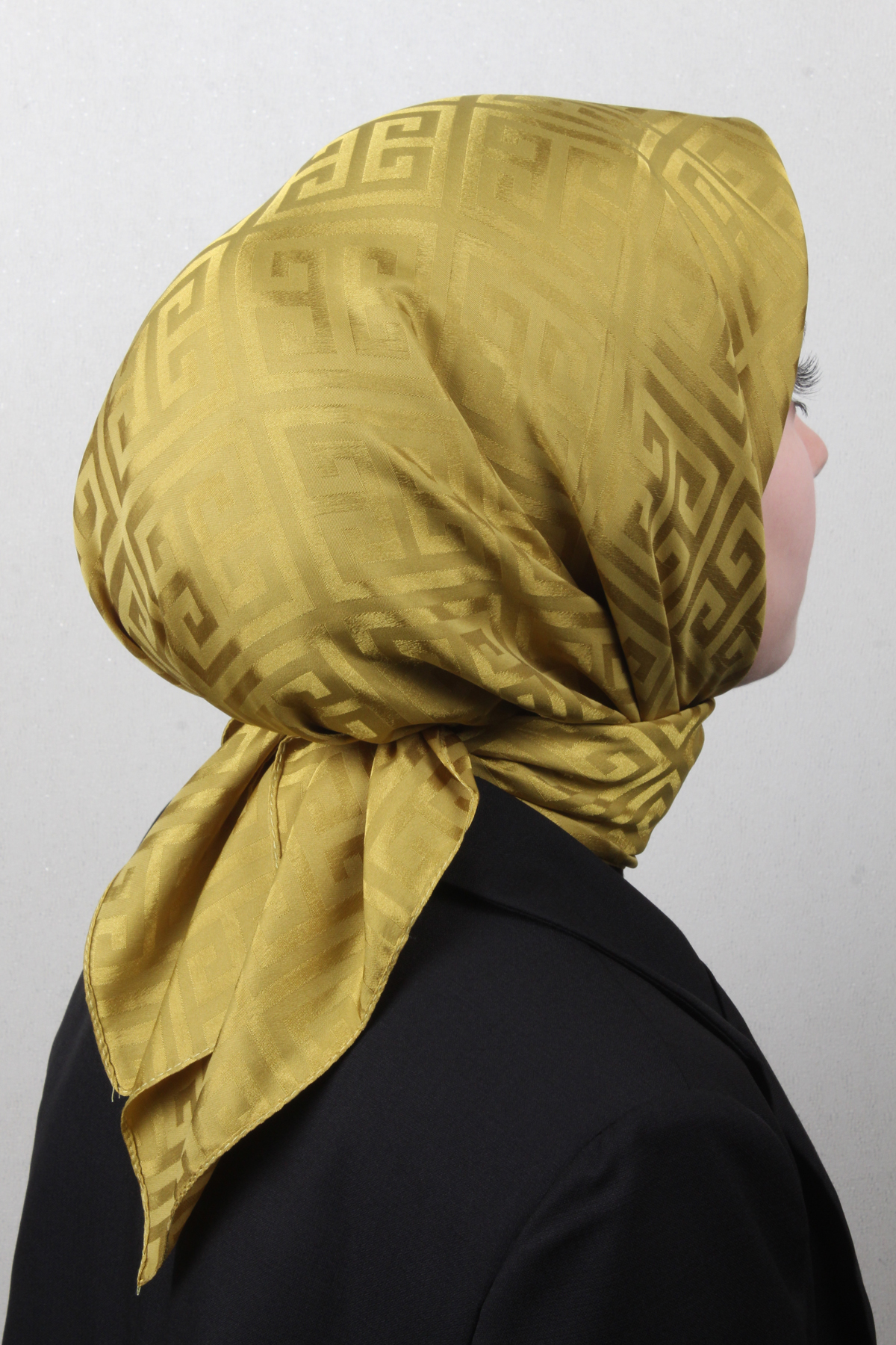 Golden Jakar Eşarp Grift Desen 4118-8 Olive
