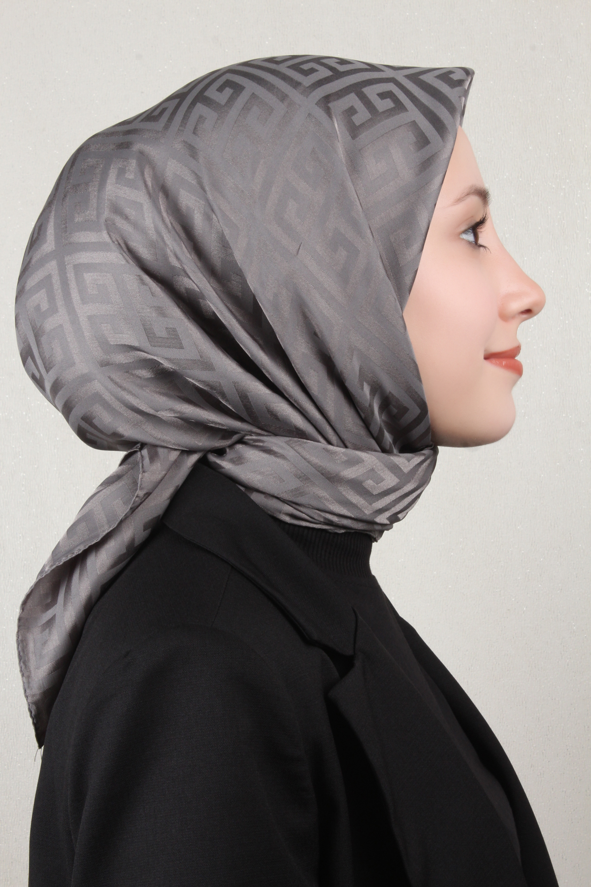 Golden Jakar Eşarp Grift Desen 4118-9 Füme