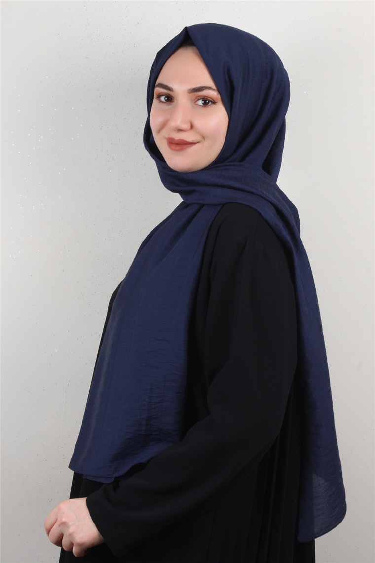 İnce Kareli Şal 2580-46 Lacivert