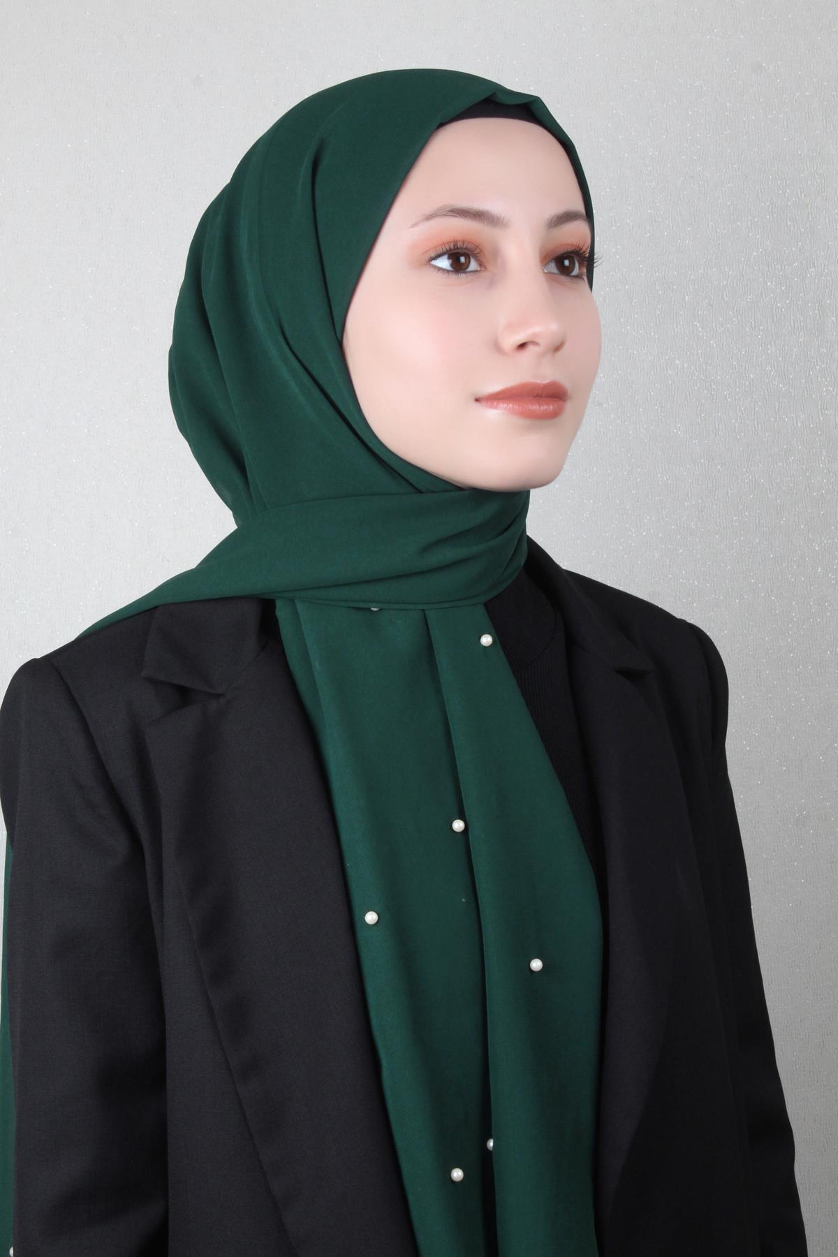 İncili Krep Şal 2810-2 Zümrüt