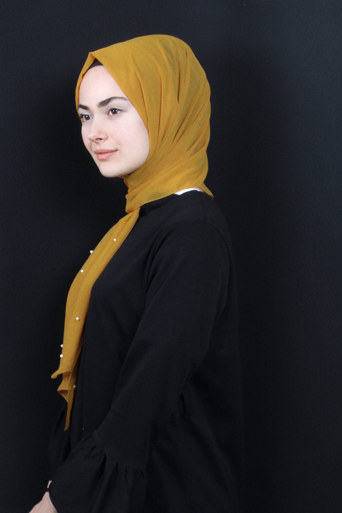 İncili Krep Şal 2810-4 Hardal