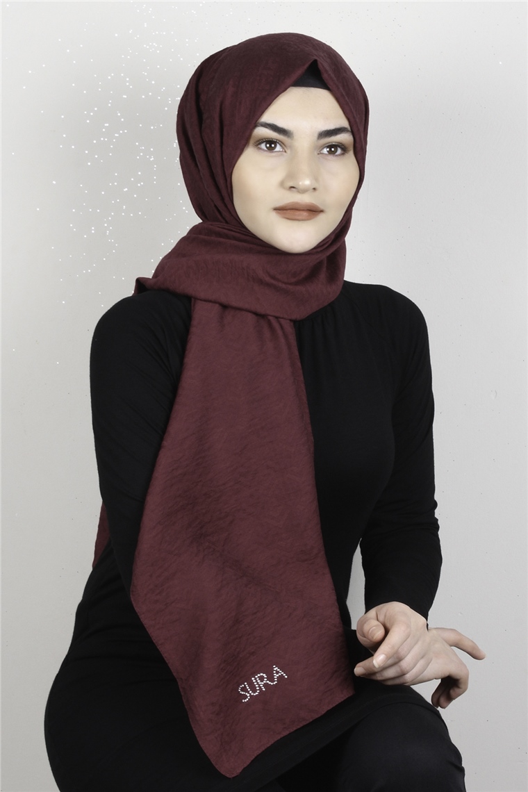 İpekli Lilyum Şal 2559-8 Bordo