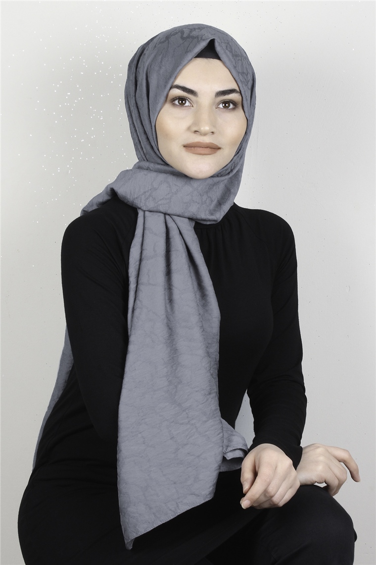 İpekli Lilyum Şal 2560-15 Füme