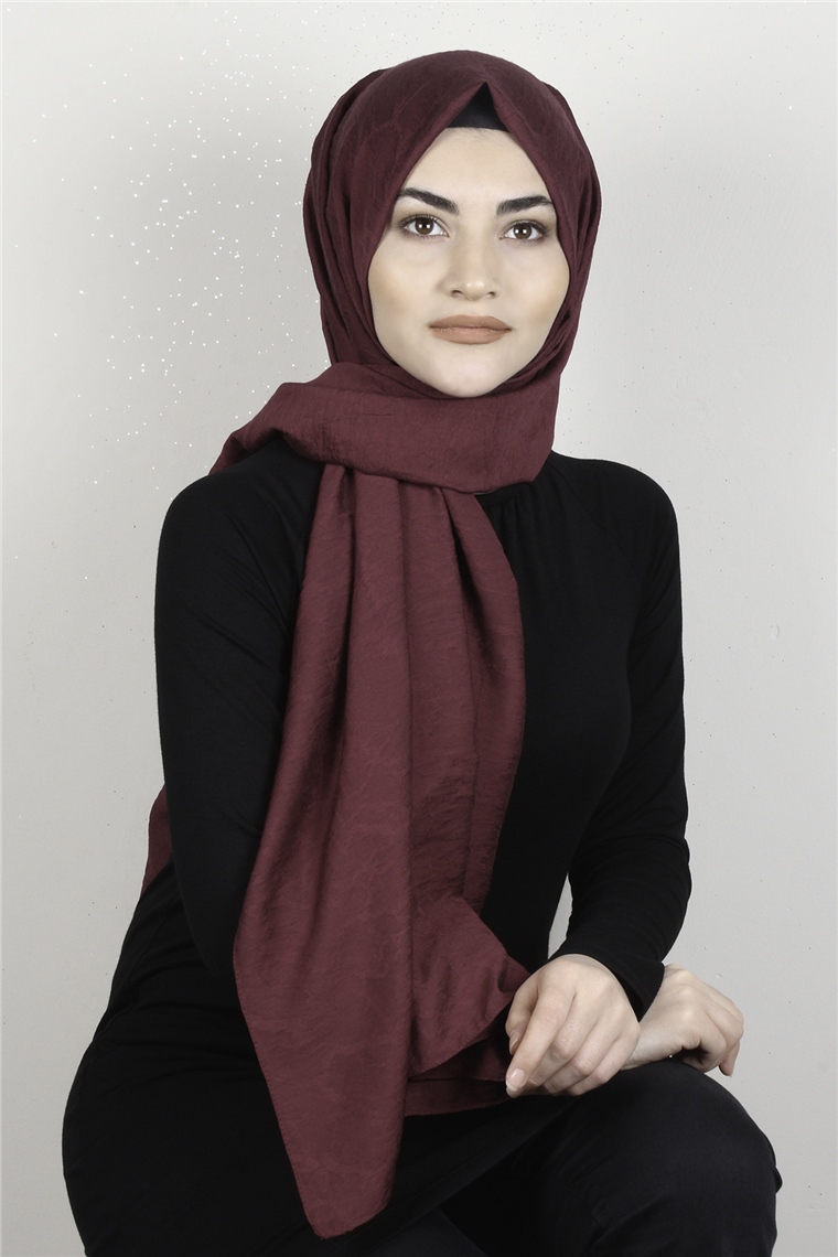 İpekli Lilyum Şal 2560-16 Bordo