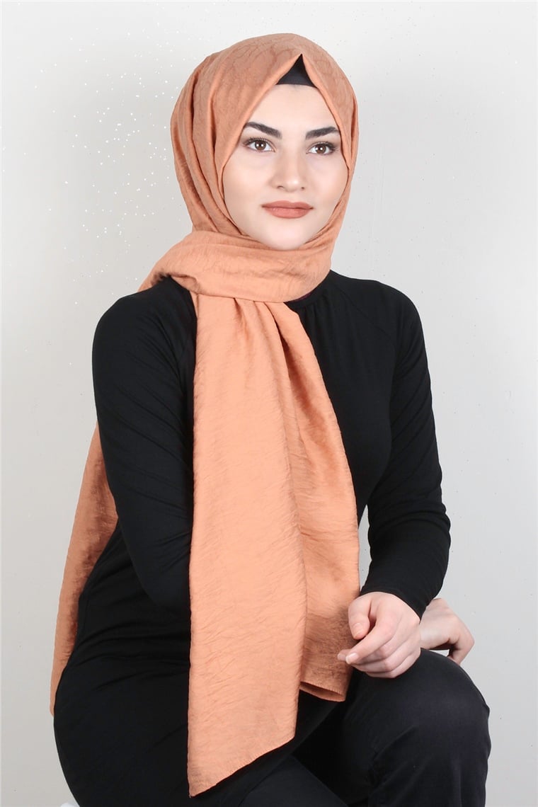 İpekli Lilyum Şal 2560-6 Somon