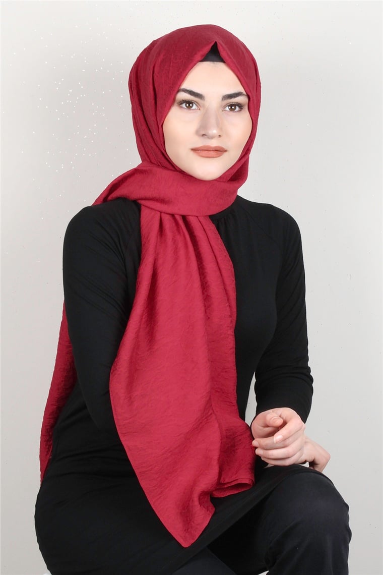 İpekli Lilyum Şal 2560-8 Kırmızı