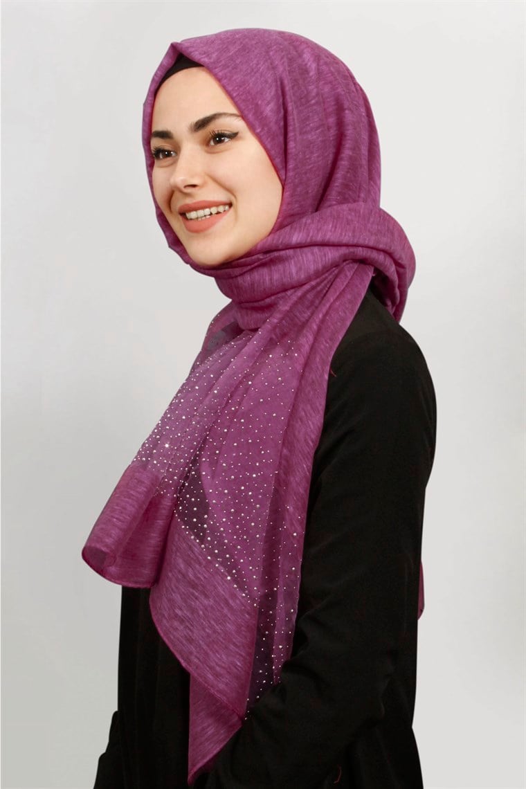 İpekli Taşlı Tül Şal 1067-26