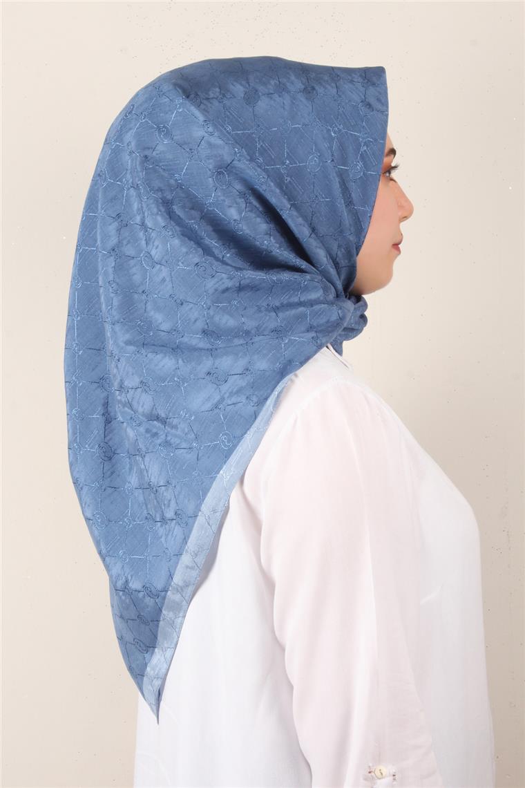 İpeksi Monogram Eşarp 8086-12 Açık Mavi