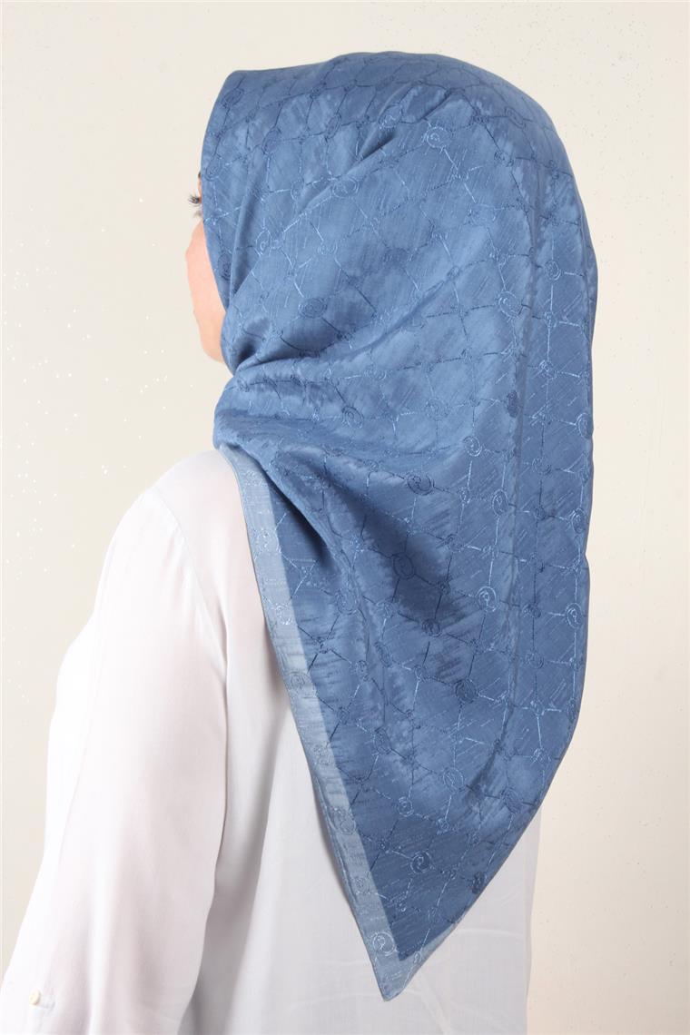 İpeksi Monogram Eşarp 8086-12 Açık Mavi