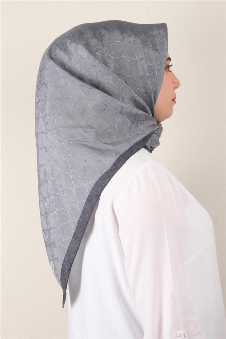 İpeksi Monogram Eşarp 8086-15 Füme