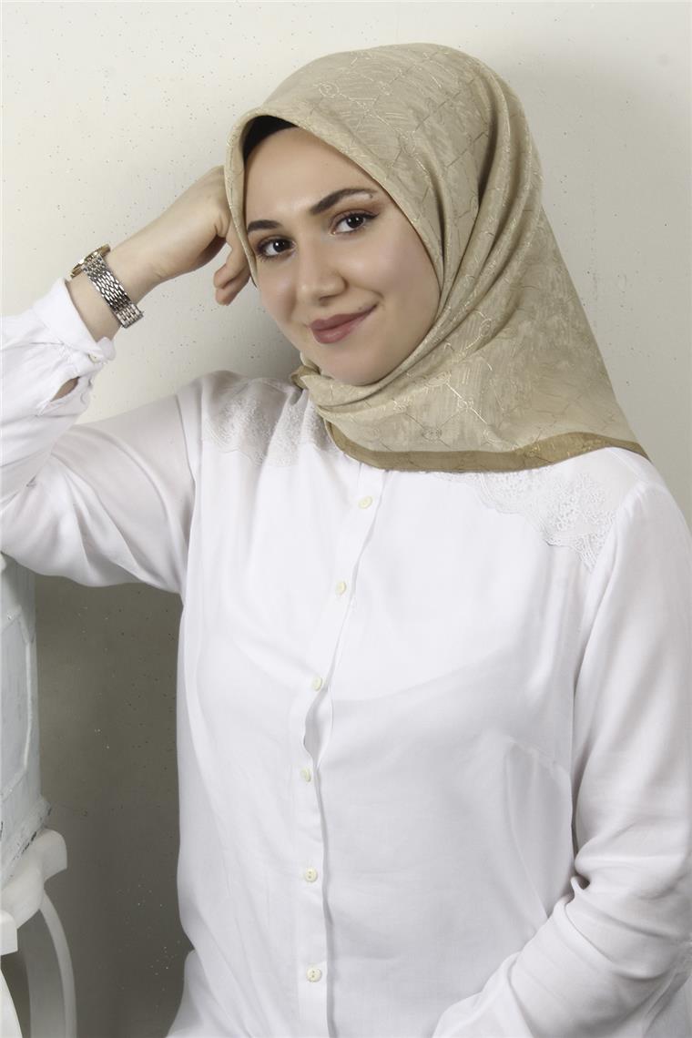 İpeksi Monogram Eşarp 8086-22 Gold