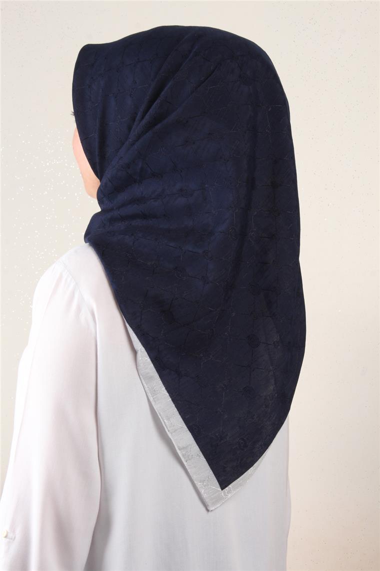 İpeksi Monogram Eşarp 8086-3 Lacivert