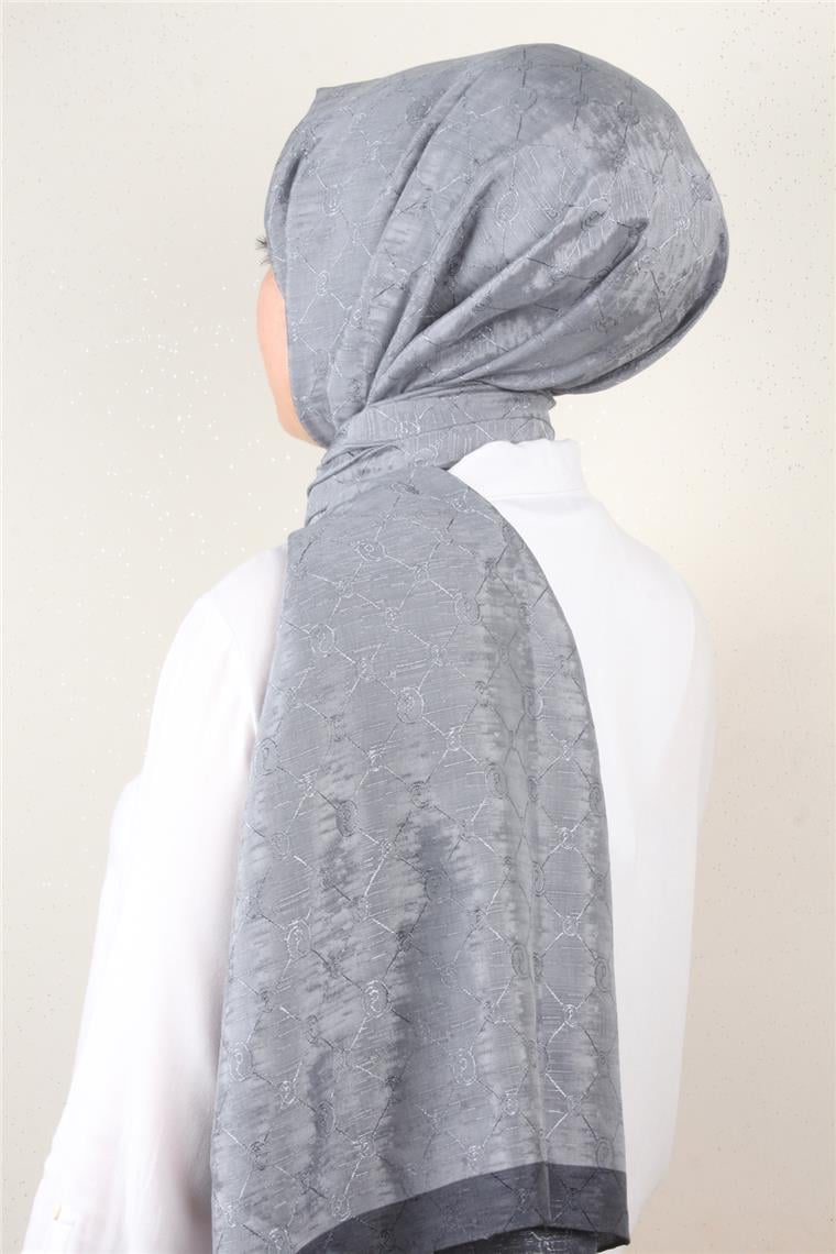 İpeksi Monogram Şal 2753-10 Gri