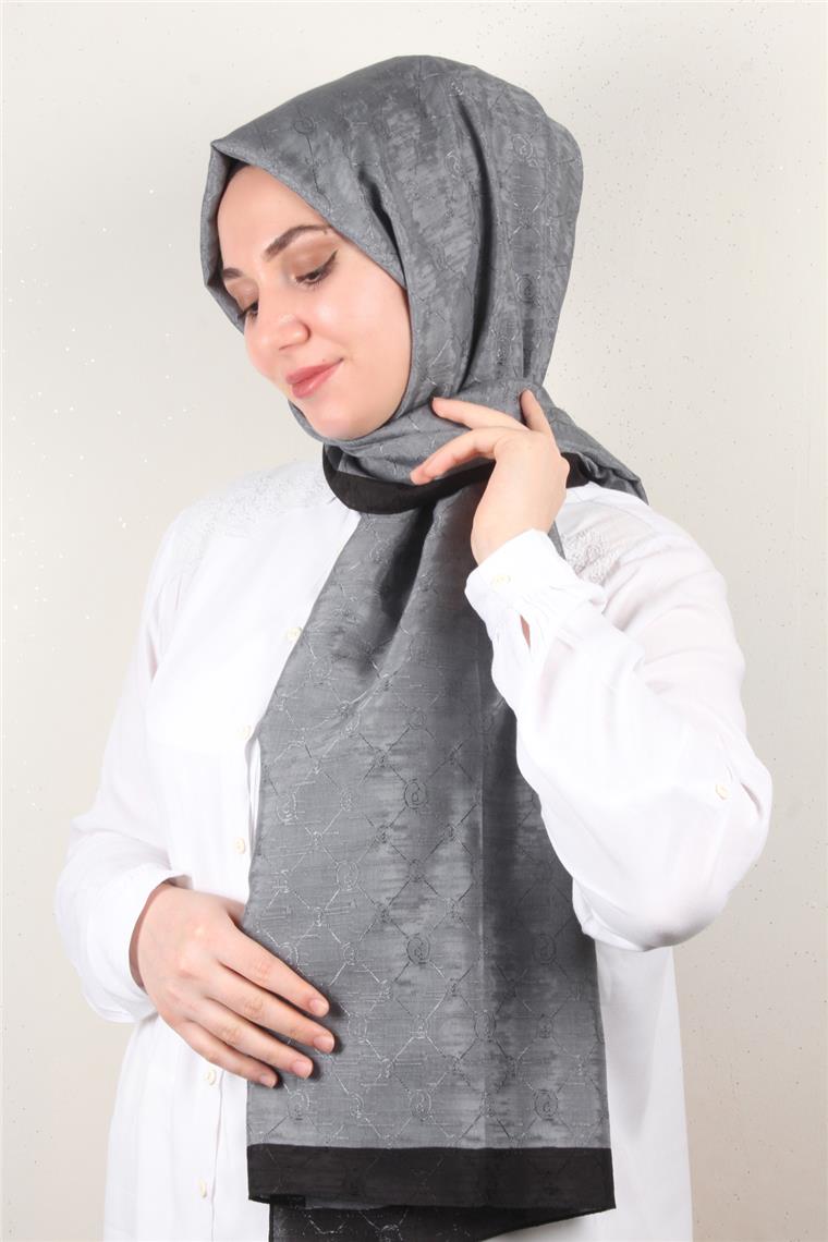 İpeksi Monogram Şal 2753-11 Füme
