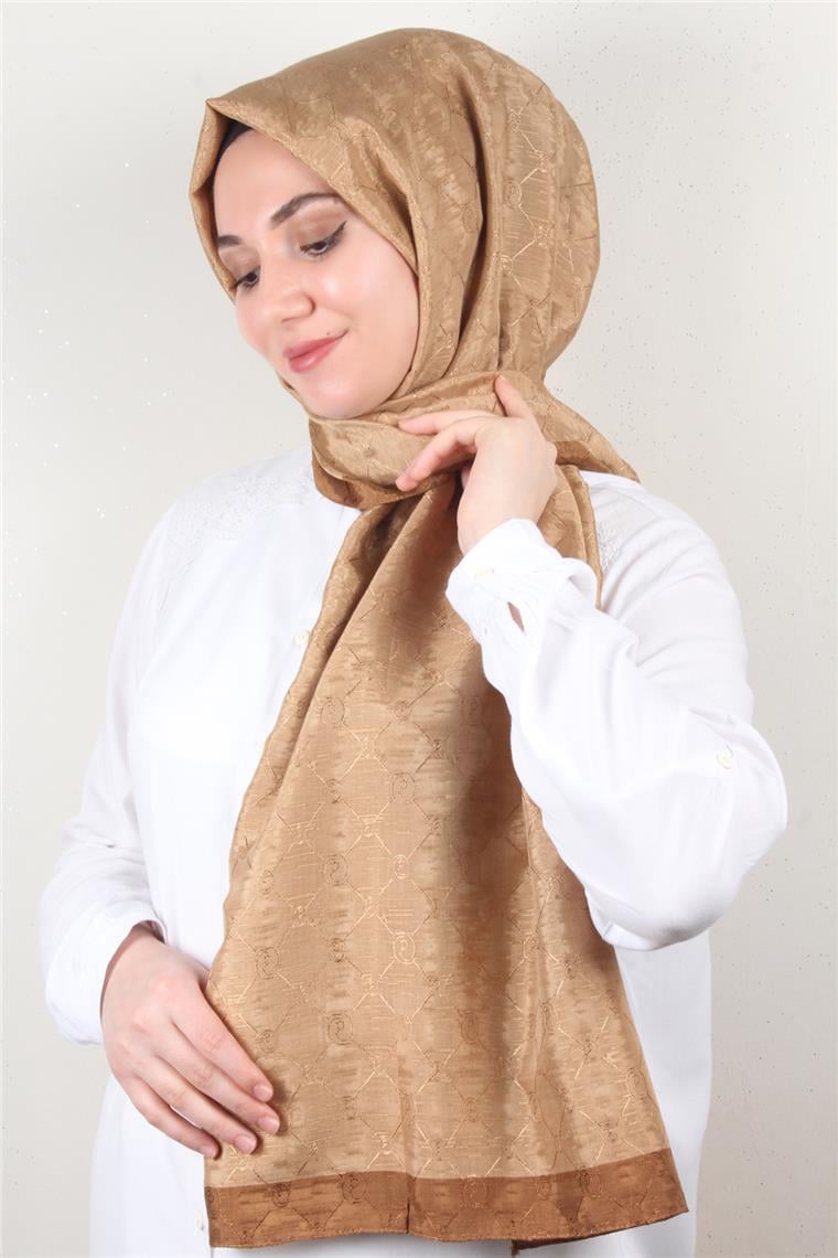 İpeksi Monogram Şal 2753-14 Karamel