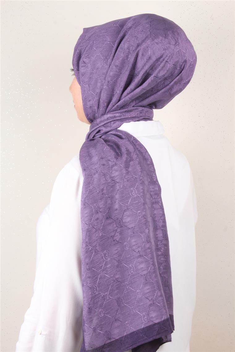 İpeksi Monogram Şal 2753-8 Leylak