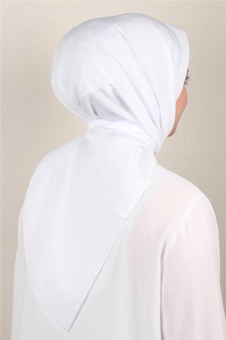 Jakarlı Icon Eşarp 2757-12 Beyaz 