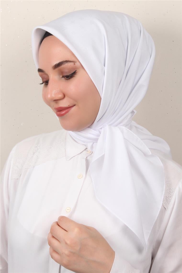 Jakarlı Icon Eşarp 2757-12 Beyaz 