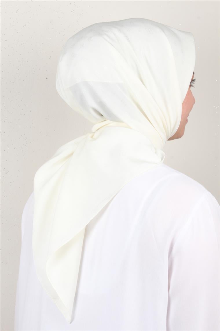 Jakarlı Icon Eşarp 2757-8 Ekru