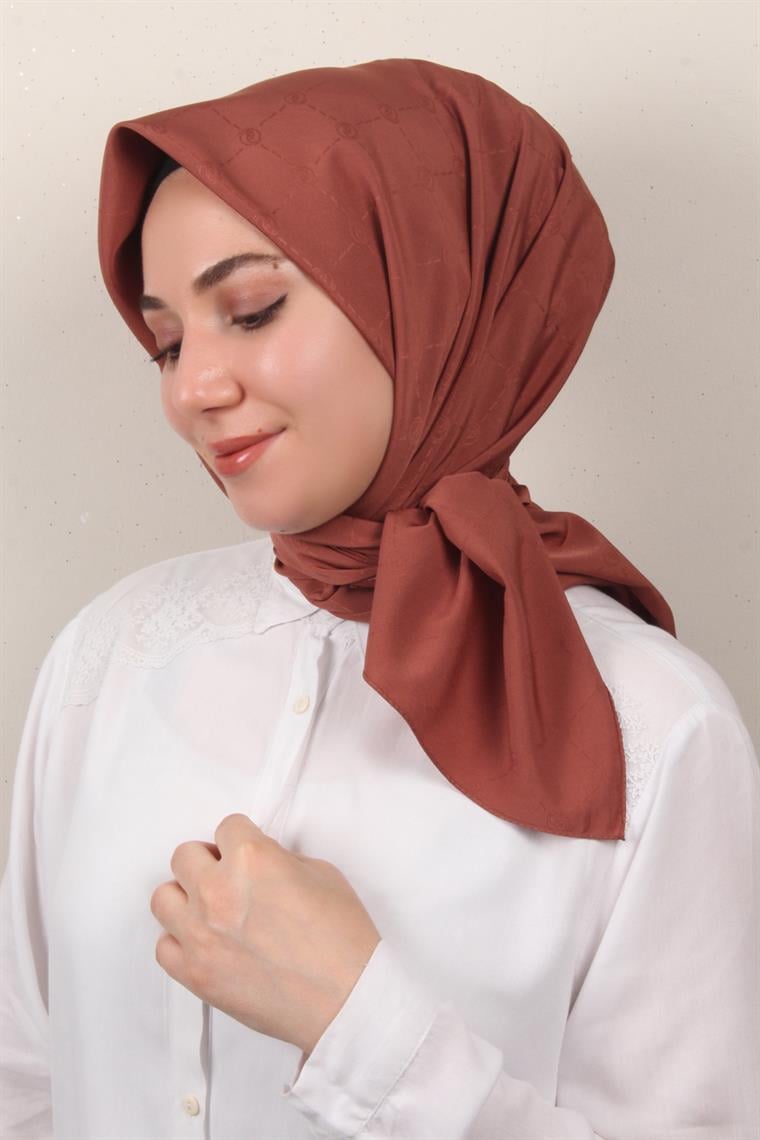 Jakarlı Icon Eşarp 2758-18 Kızıl Toprak