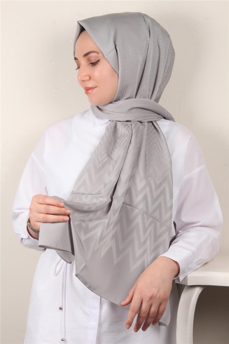 Jakarlı İcon Şal 3101-1 Gümüş