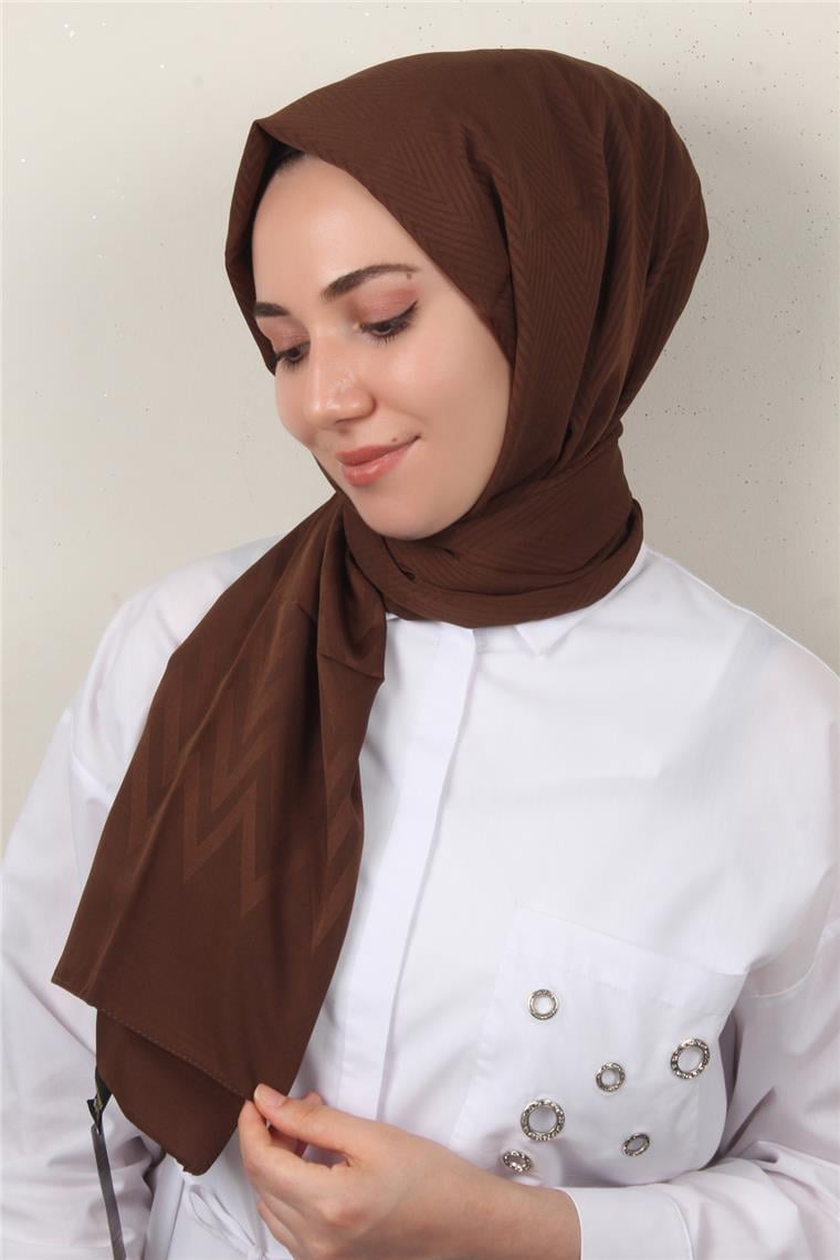 Jakarlı İcon Şal 3101-19 Kahverengi