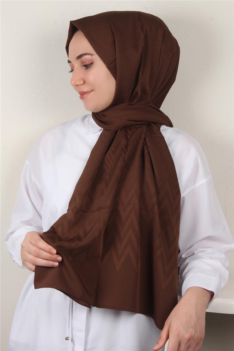 Jakarlı İcon Şal 3101-19 Kahverengi