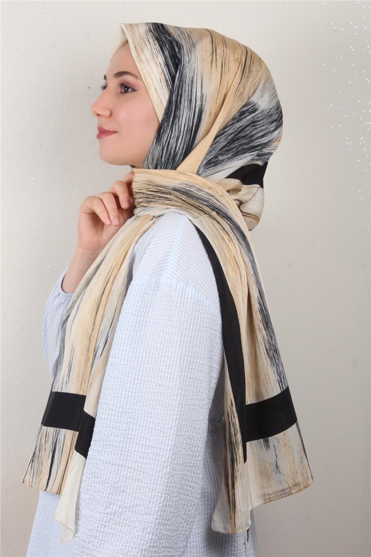 Jakarlı İcon Şal 3104-2 Krem