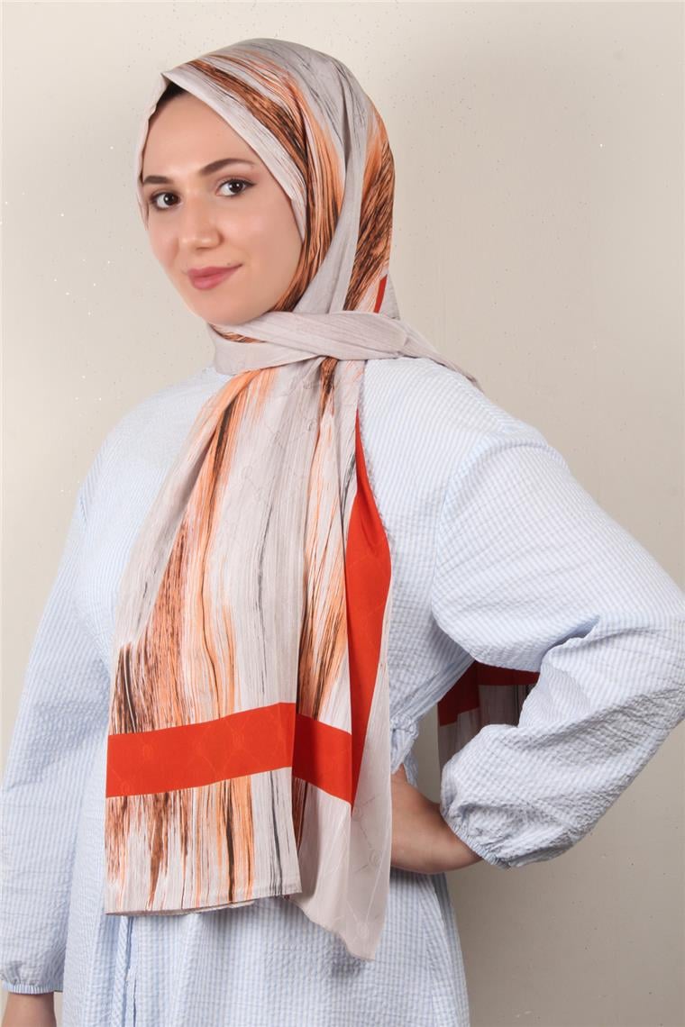 Jakarlı İcon Şal 3104-6 Turuncu