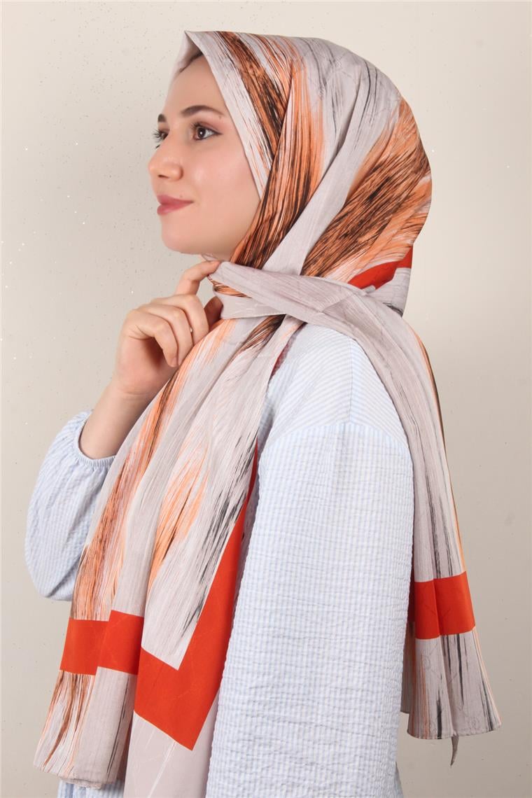 Jakarlı İcon Şal 3104-6 Turuncu