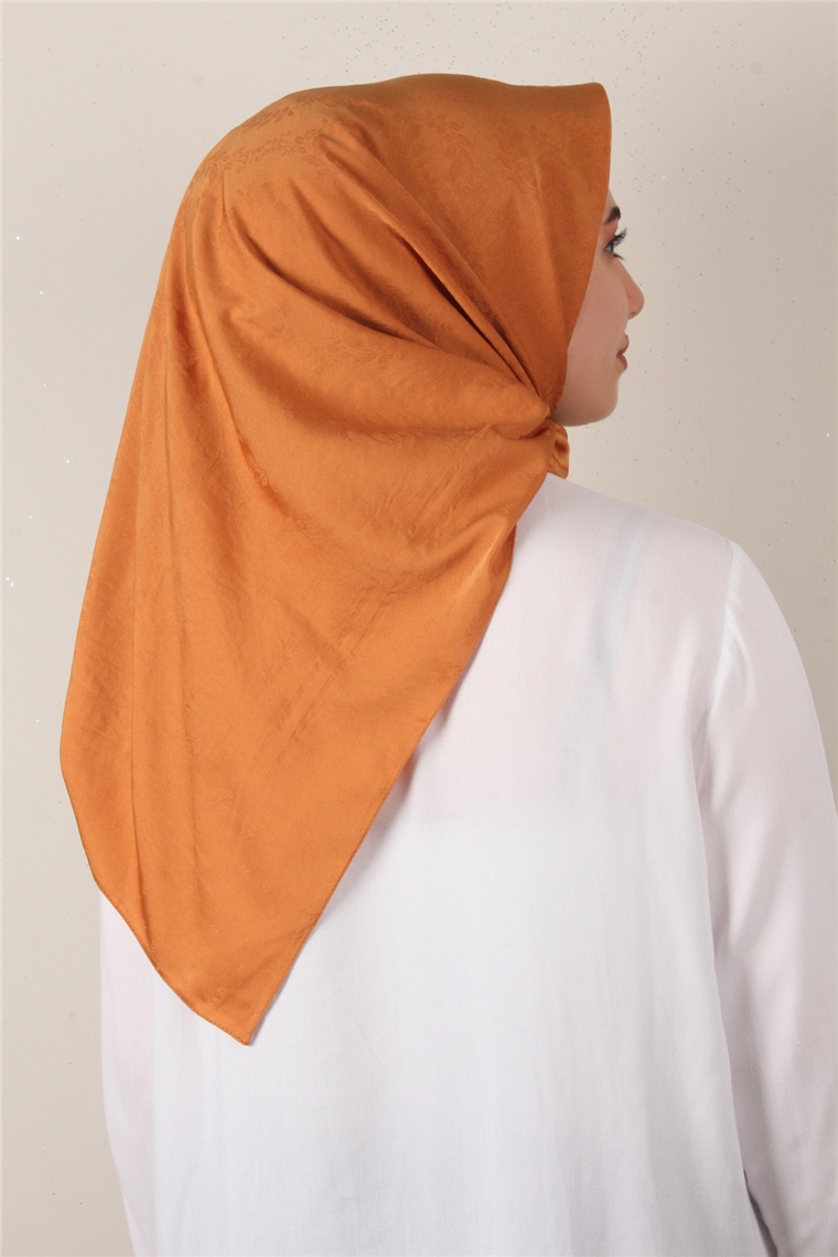 Jakarlı İpeksi Eşarp 3089-12 Tarçın