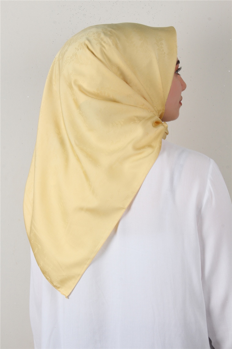 Jakarlı İpeksi Eşarp 3089-9 Soft Sarı
